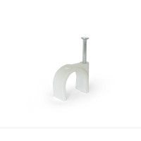 Скоба кабельна Polax кругла 20 мм з цвяхом, біла 50 шт. (37-126)