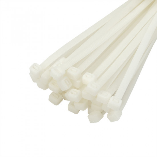 Хомут пластиковий (стяжка) Polax нейлонова 3 х 100мм, білий 100 шт. (37-085)