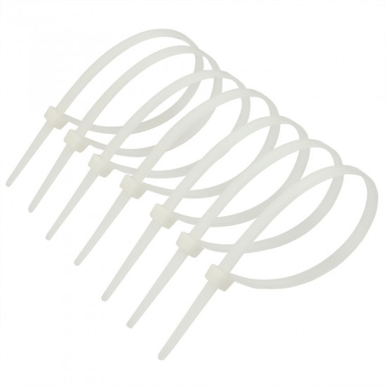 Хомут пластиковий (стяжка) Polax нейлонова 4 х 200мм, білий 100 шт. (37-095)