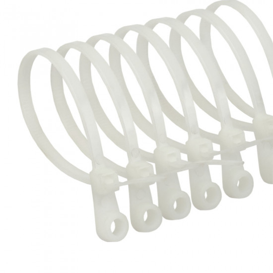 Хомут пластиковий (стяжка) Polax кабельний з монтажним кільцем 4,2 х 220 мм, білий 100 шт. (37-117) Хомут пластиковий (стяжка) Polax кабельний з монтажним кільцем 4,2 х 220 мм, білий 100 шт. (37-117)