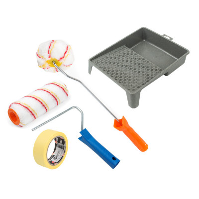 Набір для фарбування Polax, валик "Роял" 180 мм, кутовий валик, ванночка для фарби і малярна стрічка (335-45)