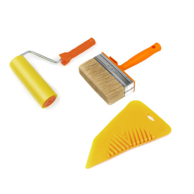 Набір для шпалер Polax притискний валик 180 мм, шпатель шпалерний і пензель макловиця для клею (335-49)