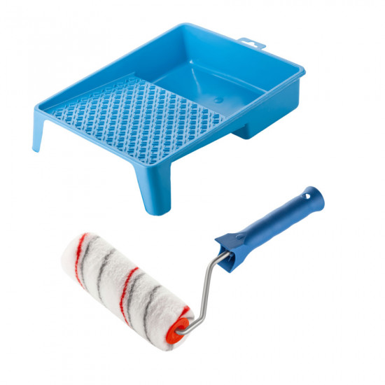 Валик "Мультиколор" 150х30 мм с ручкой и ванночка Polax (770-151)