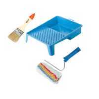 Валик "Елітаколор" 180х51 мм с ручкой, ванночка и кисть "Стандарт" Polax (770-232)