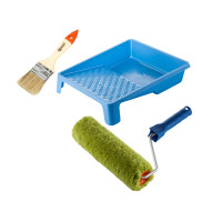 Валик "Сінтекс" 250х58 мм з ручкою, ванночка та пензлик "Стандарт" Polax (770-251)