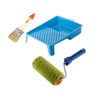 Валик "Сінтекс" 180х58 мм з ручкою, ванночка та пензлик "Стандарт" Polax (770-252)