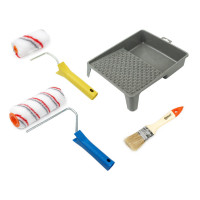 Малярний набір Polax валики "Мультиколор", ванночка, пензель "Стандарт" 1,5" (335-42)