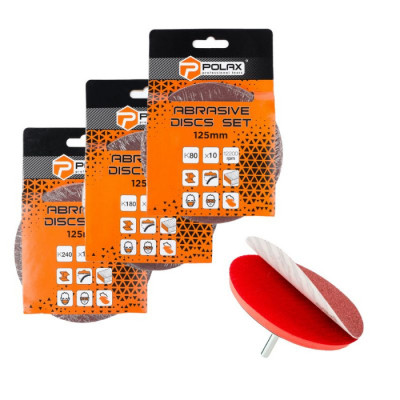 Наждачні круги на липучці (К80, К180, К240) та диск Polax (335-60)