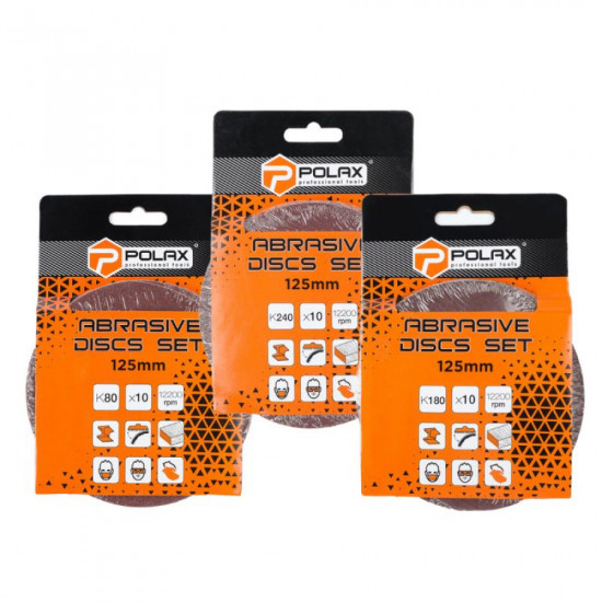 Наждачні круги на липучці Polax (К80, К180, К240) (335-63)