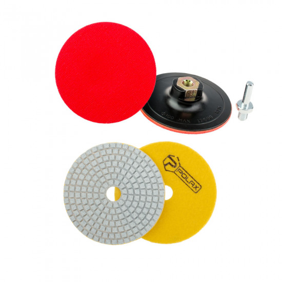 Диск алмазний шліфувальний "Черепашка" P30 та тримач на липучці Polax (335-76)