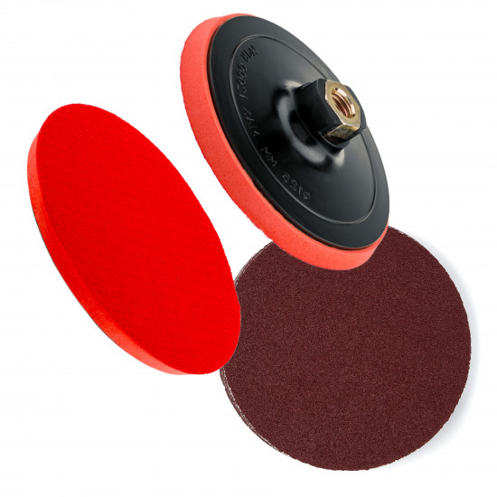 Шліфувальні круги на липучці К40, 10 шт. та тримач 125 мм Polax (335-79) Шліфувальні круги на липучці К40, 10 шт. та тримач 125 мм Polax (335-79)