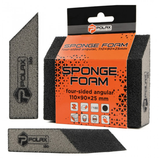 Губка шліфувальна P180 Polax кутова 110х90х25 мм (54-186)