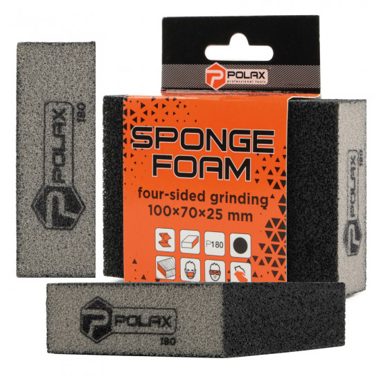 Губка шліфувальна P180 Polax пряма 110х70х25 мм (54-192)