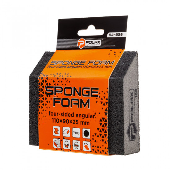 Губка шліфувальна P100 Polax кутова 110х90х25 мм (54-226)