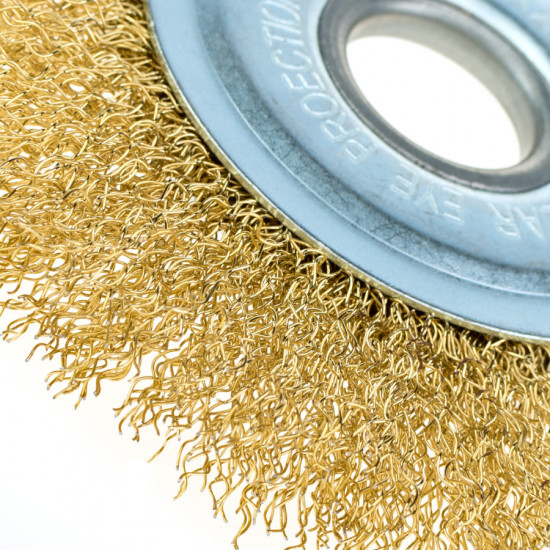 Щітка дискова 125 мм, для УШМ, М14, гофр. пров., латунована Polax (54-178)