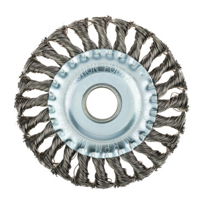 Щітка дискова 125 мм, для УШМ, М14, кручений дріт Polax (54-209)