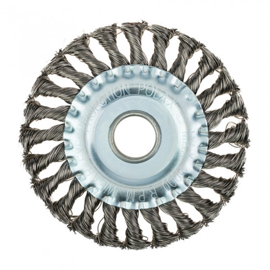 Щітка дискова 125 мм, для УШМ, М14, кручений дріт Polax (54-209)