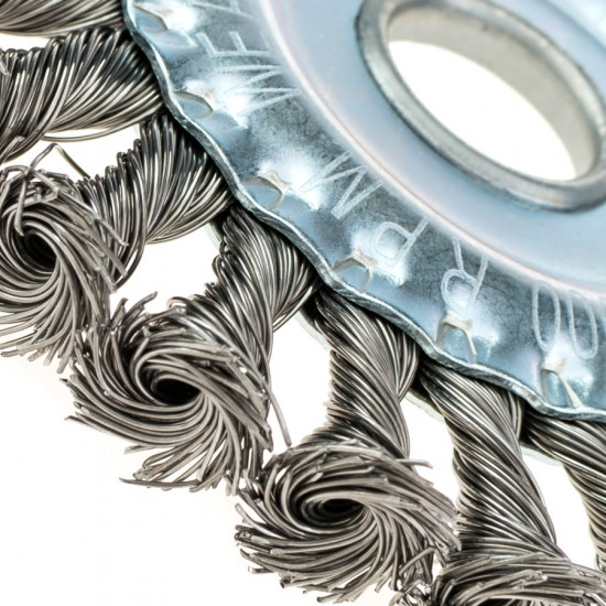 Щітка дискова 125 мм, для УШМ, М14, кручений дріт Polax (54-209)