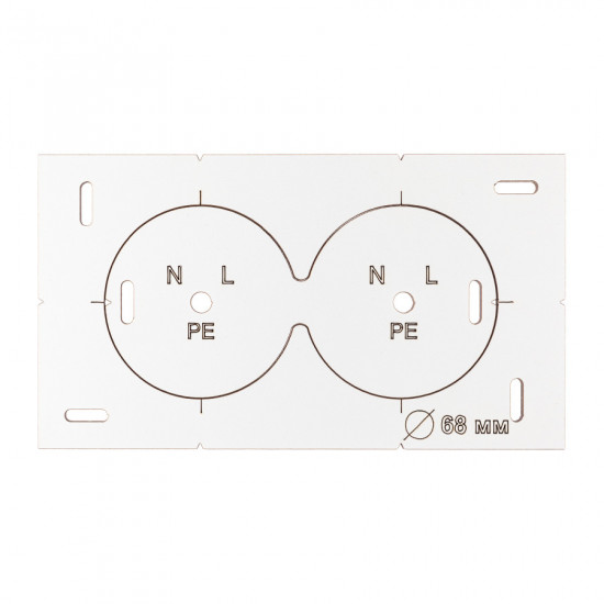 Шаблон Polax для підрозетників з отворами (1000-237)