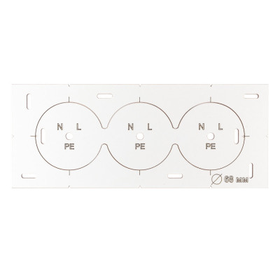 Шаблон Polax для підрозетників з отворами (1000-238)