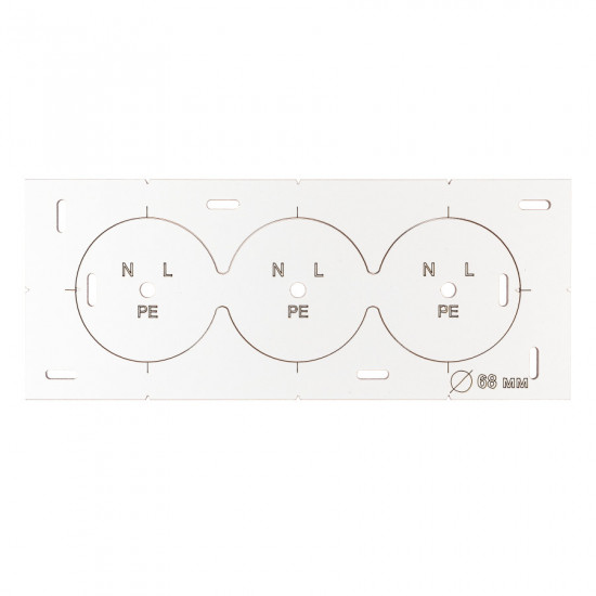 Шаблон Polax для підрозетників з отворами (1000-238)
