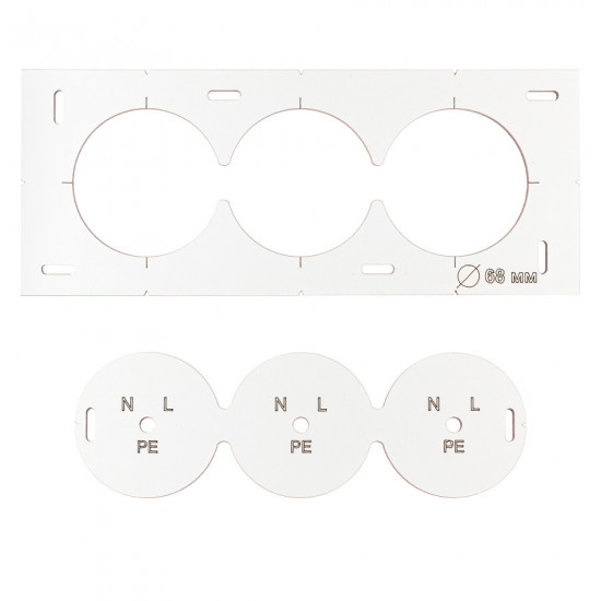 Шаблон Polax для підрозетників з отворами (1000-238)