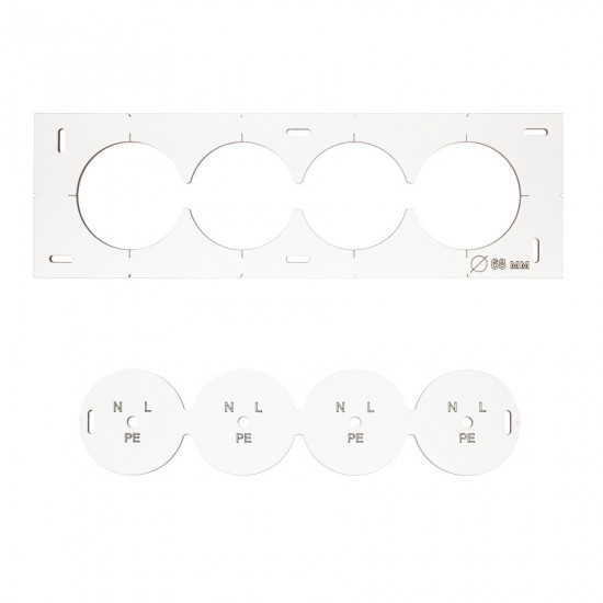 Шаблон Polax для підрозетників з отворами (1000-239)