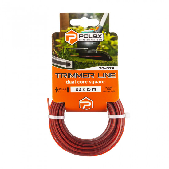 Жилка для тримера "Квадрат з кордом" 2 мм Polax 15 м (70-079)
