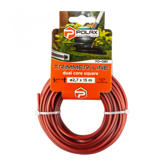 Жилка для тримера "Квадрат з кордом" 2,7 мм Polax 15 м (70-081)