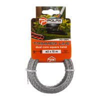 Жилка для тримера "Кручений квадрат з кордом" 2 мм Polax 15 м (70-084)