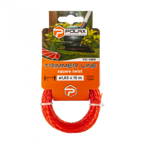 Жилка для тримера "Кручений квадрат" 1,65 мм Polax 15 м (70-065)