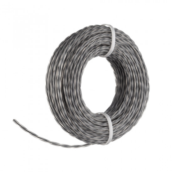 Жилка для тримера "Кручений квадрат з кордом" 3 мм Polax 15 м (70-087)