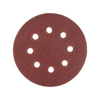 Шліфувальний круг Polax на липучці самозачіпній 125 мм, К100, з отворами (54-216) Шліфувальний круг Polax на липучці самозачіпній 125 мм, К100, з отворами (54-216)