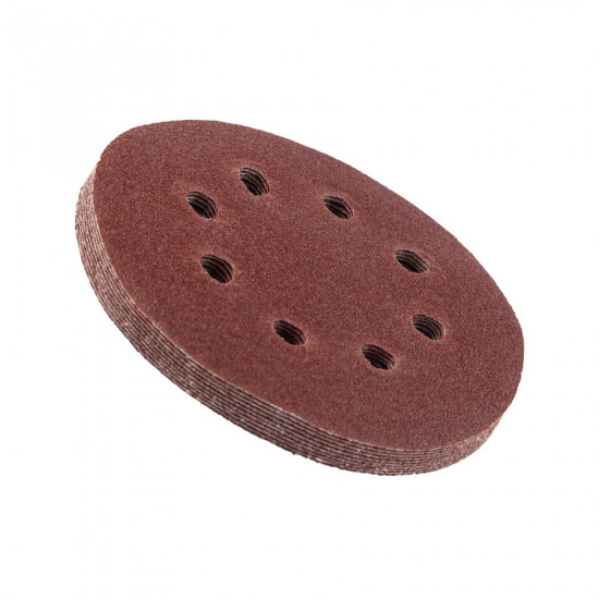 Шліфувальний круг Polax на липучці самозачіпній 125 мм, К100, з отворами (54-216) Шліфувальний круг Polax на липучці самозачіпній 125 мм, К100, з отворами (54-216)