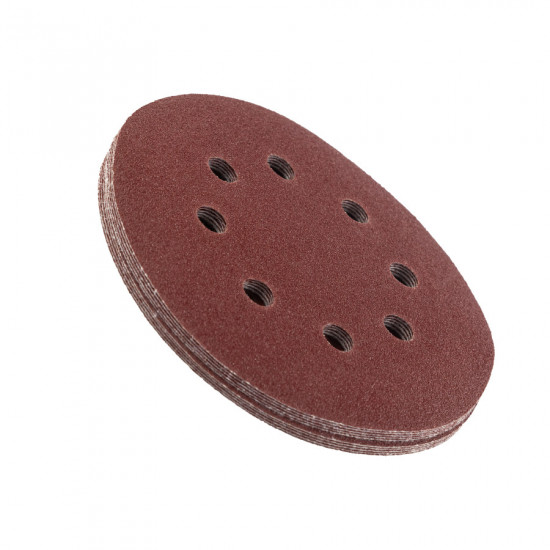 Шліфувальний круг Polax на липучці самозачіпній 125 мм, К120, з отворами (54-217) Шліфувальний круг Polax на липучці самозачіпній 125 мм, К120, з отворами (54-217)