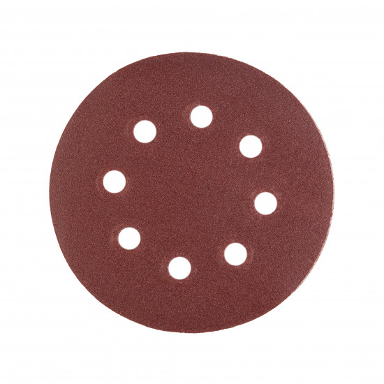 Шліфувальний круг Polax на липучці самозачіпній 125 мм, К150, з отворами (54-218) Шліфувальний круг Polax на липучці самозачіпній 125 мм, К150, з отворами (54-218)