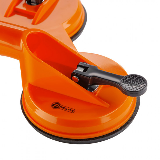 Тримач-присоска для скла та плитки Polax потрійна ⌀3х115мм, max 110кг (37-188)