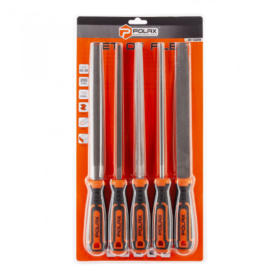 Набір напилків Polax 200 мм 5 од (41-028)