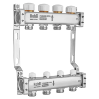 Колектор з термостатичними та запірними клапанами Roho R805-04M - 1"x 4 вих. (RO1044)