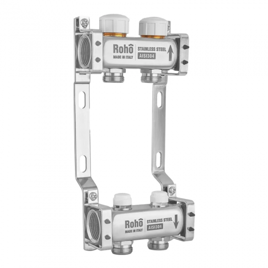 Колектор з термостатичними та запірними клапанами Roho R805-02M - 1"x 2 вих. (RO1072)