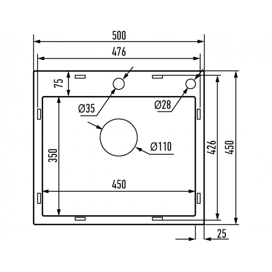 Мийка з нержавіючої сталі Mixxus MH5045 Decor Graphite (3.0/0.8) колір графіт (MI8310)