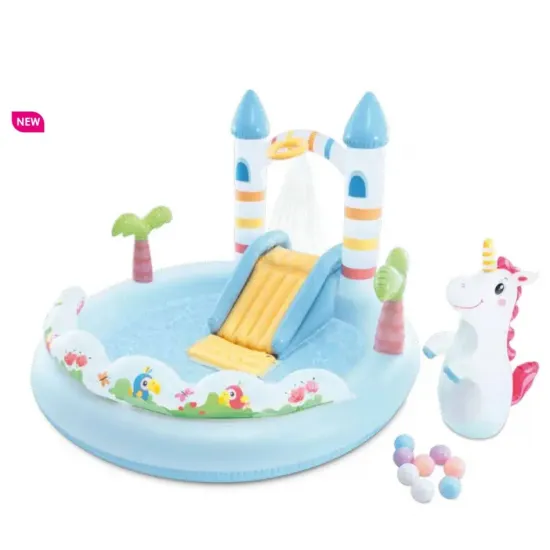 Intex 56148 (196 x 178 x 127см) Дитячий надувний центр басейн з гіркою Планета Динозаврів