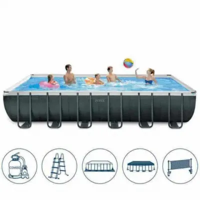 Intex 26368 (732 x 366 x 132см) Каркасний басейн Ultra Frame Rectangular найповніший комплект