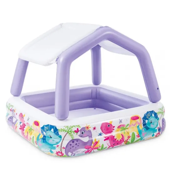 Intex 57470-violet (157 x 157 x 122см) Надувний дитячий басейн Океан, з навісом