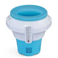 Bestway 58701 (Диаметр 185 мм) Плавающий поплавок-дозатор для химии с термометром, 2 в 1