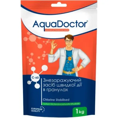 AquaDoctor C60-1 (Вес 1кг) Швидкий (шоковий) Хлор в гранулах