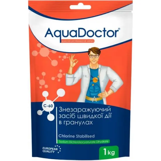 AquaDoctor C60-1 (Вес 1кг) Швидкий (шоковий) Хлор в гранулах