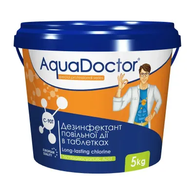 AquaDoctor C90T-5 (Вага 5кг) Повільний Хлор, (200г x 25шт)