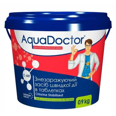 AquaDoctor C60T-09 (Вага 0,9кг) Швидкий (шоковий) Хлор (20г x 50шт)