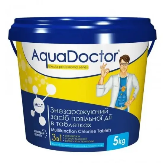 AquaDoctor MCT-5 (Вес 5кг) Мультитаб. (хлор, альгіцид, коагулянт)